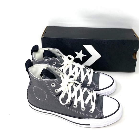 Converse CTAS HI All Star Deco Stitch High Top Black Gray Women's Canvas A00774F - Picture 6 of 10